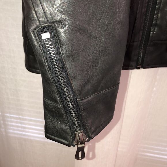 SK M Autumn Faux Leather Lined Moto Jacket with Studs - Picture 7 of 16